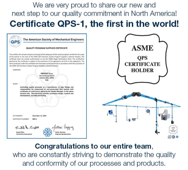 ASME QPS certificate holder