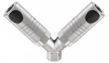 Parallel female thread twin coupler