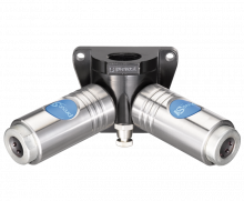 Female thread double wall manifold - 2 couplers and drain - 1/2" Industrial Profile