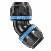 PPS1 4C - 45° aluminum equal female elbow fitting