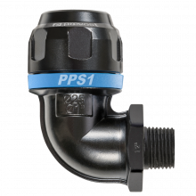 PPS1 9CM - 90° aluminum male thread elbow fitting for pipe