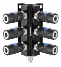 Female thread wall manifold - couplers and drain - 1/4'' Industrial Profile