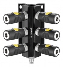 Female thread wall manifold - couplers and drain - 1/4'' ARO 210 Profile