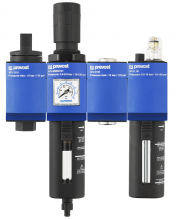 Filter-regulator-lubricator with manual valve and dry outlet - 4 units