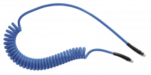 Blue - Coil hose with fixed and swivel male fittings