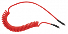 Red - Coil hose with fixed and swivel male fittings