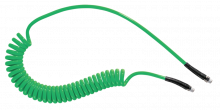 Green - Coil hose with fixed and swivel male fittings